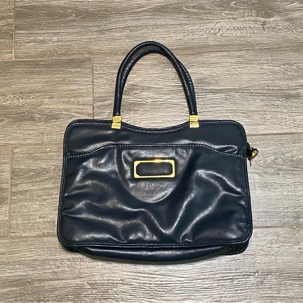 Vintage Dark Blue Briefcase